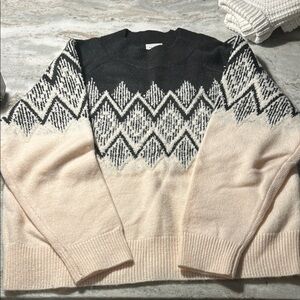 Varley Siren Jacquard black and cream sweater L